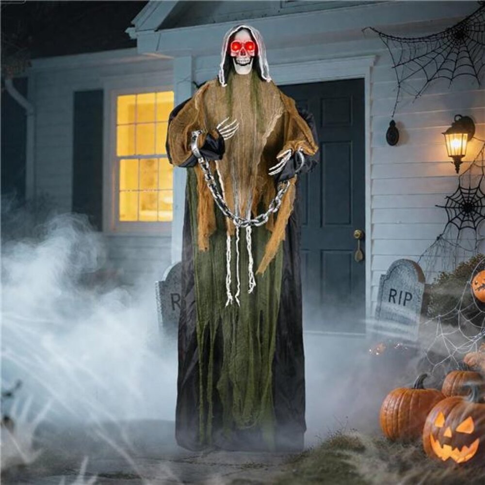 New 74" Halloweenβ Decorations Outdoor Life Size Animatronics Grim Reaper